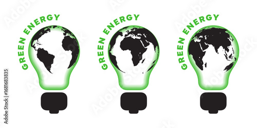 Renewable green energy saving signs