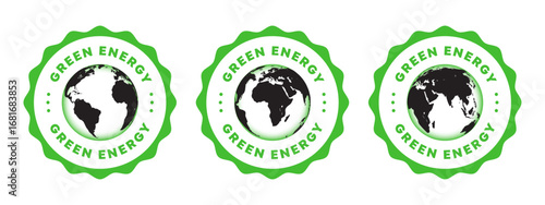 Green energy icons. Renewable eco power
