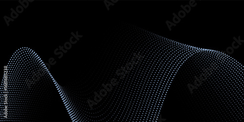 Abstract digital wave of particles. Futuristic point wave. Technology background vector. Vector illustration. Eps10