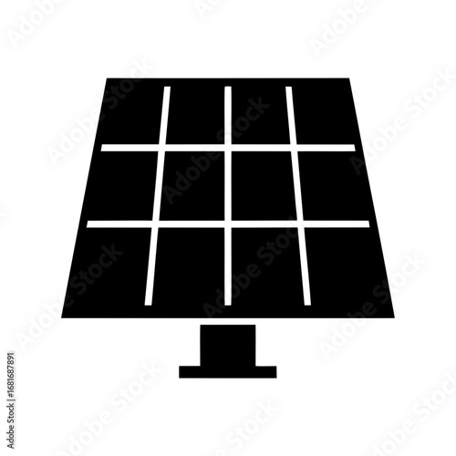 Icon of solar panel for energy generation, sustainable solutions to climate change