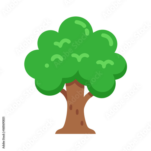 Illustration of a tree, representing nature, growth, and the environment in a simple and stylized design