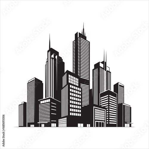 Modern Cityscape Skyline Architecture Buildings Towers Urban Development High Rise Structures Business District Downtown Metropolis