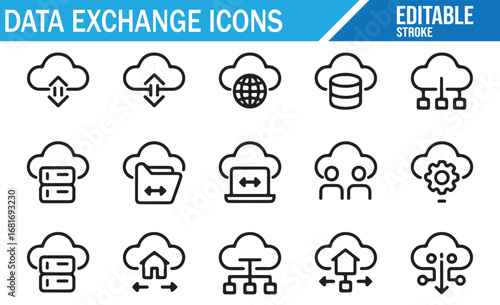 Universal Cloud Sync, Upload, and Download Icons for Apps
