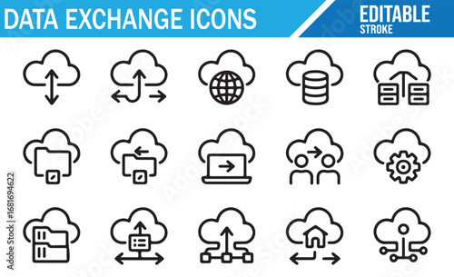Editable Data Exchange Icons for Digital Networking Systems