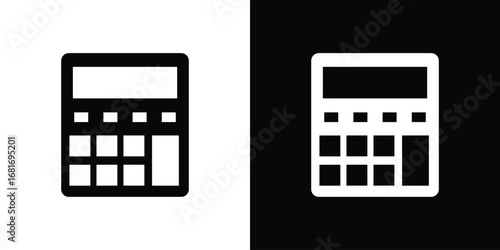 Calculator icons, simple illustration graphic doodle black design