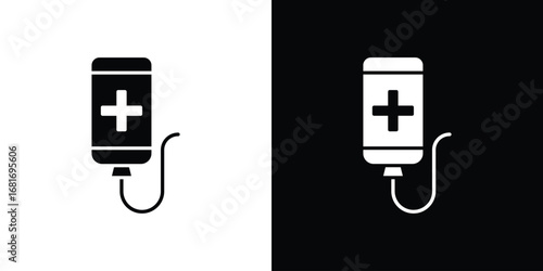 Chemotherapy icons, simple illustration graphic doodle black design