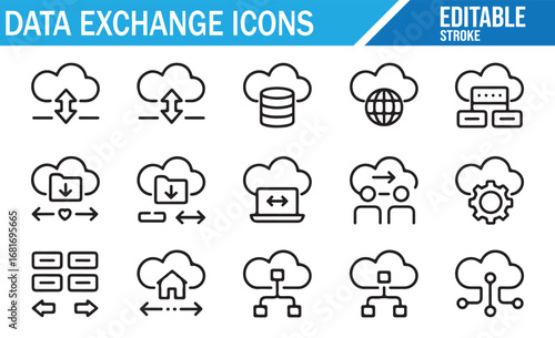 Network and Server Sync Icons for Cloud Computing Solutions