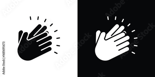 Clap icons, simple illustration graphic doodle black design