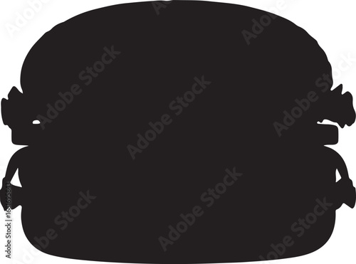 Burger Silhouette isolated on white background perfect for food blogs and restaurant websites or graphic design projects advertising fast food chains and healthy eating promotions