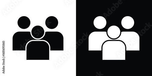 Community icons, simple illustration graphic doodle black design