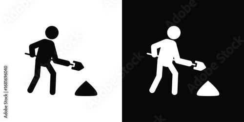 Construction icons, simple illustration graphic doodle black design