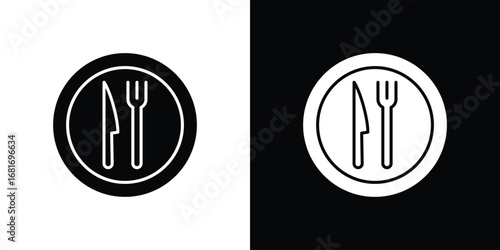 Cutlery icons, simple illustration graphic doodle black design