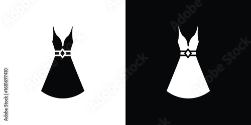 Dress icons, simple illustration graphic doodle black design