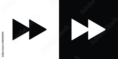 Fast forward icons, simple illustration graphic doodle black design