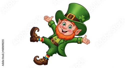 Joyful leprechaun dancing in celebration of irish culture and st patricks day