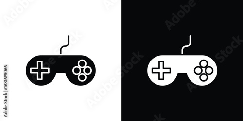 Gamepad icons, simple illustration graphic doodle black design