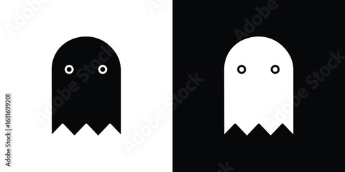 Ghost icons, simple illustration graphic doodle black design