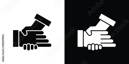 Handshake icons, simple illustration graphic doodle black design