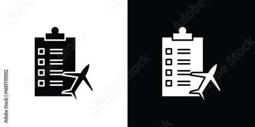 Itinerary icons, simple illustration graphic doodle black design