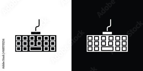 Keyboard icons, simple illustration graphic doodle black design