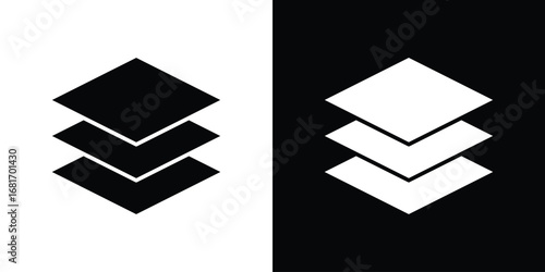 Layers icons, simple illustration graphic doodle black design