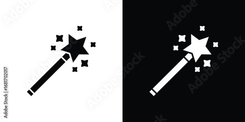 Magic icons, simple illustration graphic doodle black design