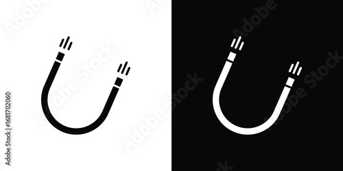 Magnet icons, simple illustration graphic doodle black design