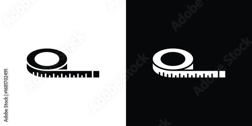 Meter tape icons, simple illustration graphic doodle black design