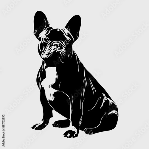 Animal Dog Greeting Icon Flat Art Symbol, Wild Lover Best Friend Gift Bulldog Design Set Vector Design
