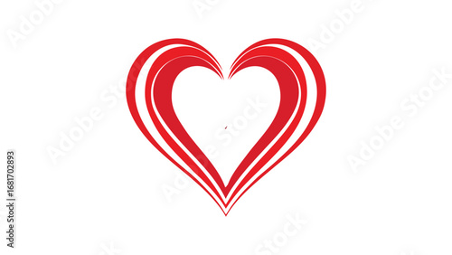 Layered Red Heart Illustration – Modern Love and Romance Symbol

