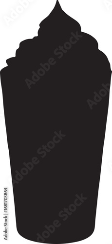 Minimalist Silhouette of Frappuccino in a Cup a Sweet and Indulgent Treat for Coffee and Dessert Lovers Perfect for Food and Drink Related Designs