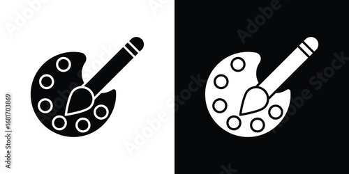 Paint icons, simple illustration graphic doodle black design