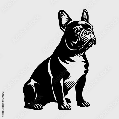 Animal Dog Greeting Icon Flat Art Symbol, Wild Lover Best Friend Gift Bulldog Design Set Vector Design