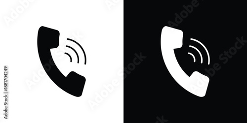 Phone call icons, simple illustration graphic doodle black design