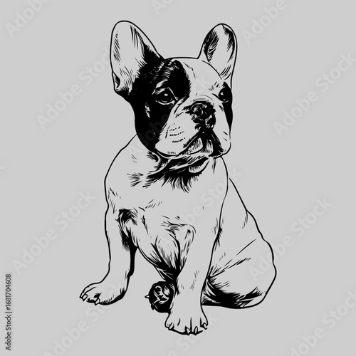 Animal Dog Greeting Icon Flat Art Symbol, Wild Lover Best Friend Gift Bulldog Design Set Vector Design