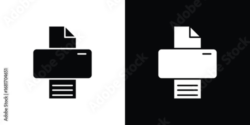 Print button icons, simple illustration graphic doodle black design