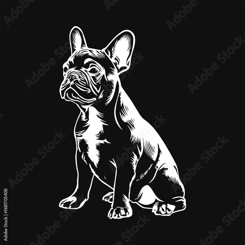 Animal Dog Greeting Icon Flat Art Symbol, Wild Lover Best Friend Gift Bulldog Design Set Vector Design