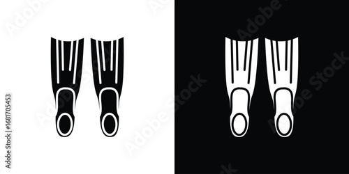 Scuba diving icons, simple illustration graphic doodle black design