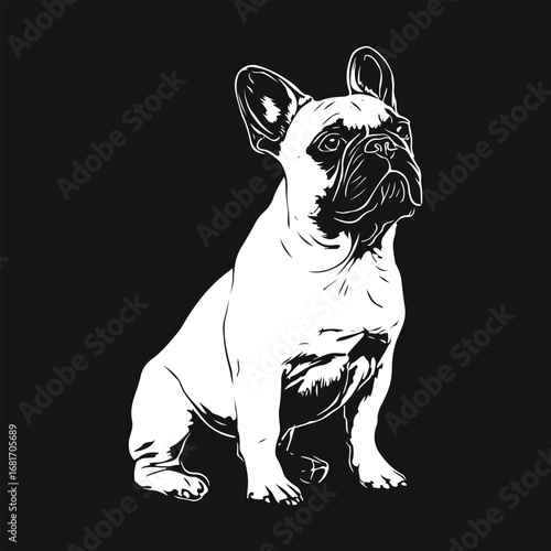 Animal Dog Greeting Icon Flat Art Symbol, Wild Lover Best Friend Gift Bulldog Design Set Vector Design