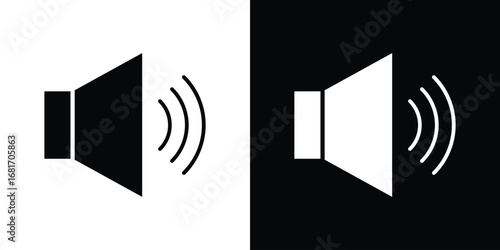 Speaker icons, simple illustration graphic doodle black design