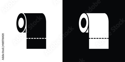 Toilet Paper icons, simple illustration graphic doodle black design