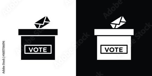 Voting icons, simple illustration graphic doodle black design