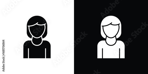 Woman icons, simple illustration graphic doodle black design
