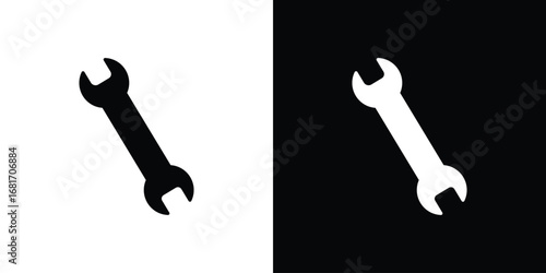 Wrench icons, simple illustration graphic doodle black design