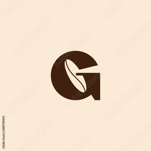 G coffee logo. vector design of letter G and coffee beans for icon,symbol or logo