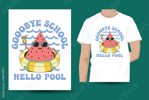 Trendy Graphic T-Shirt Design Illustration