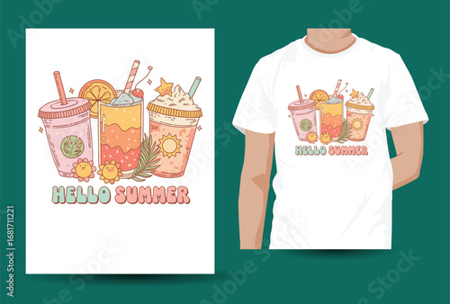 Trendy Graphic T-Shirt Design Illustration