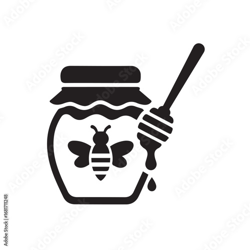 Honey silhouette black and white vector icon