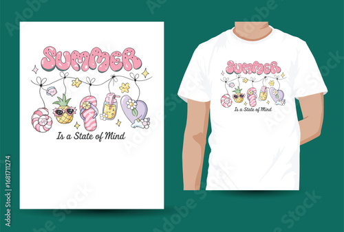 Trendy Graphic T-Shirt Design Illustration