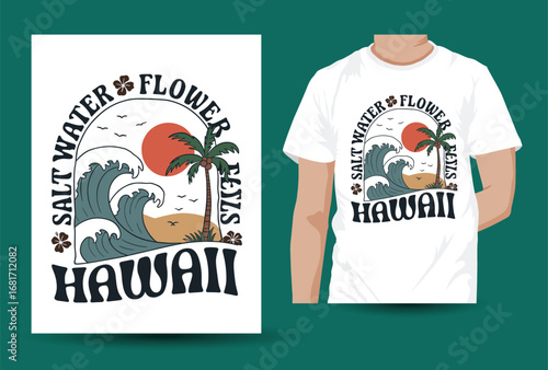 Trendy Graphic T-Shirt Design Illustration